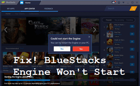 BlueStacks Engine Won't Start Fix