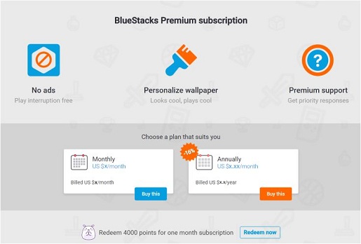 Buy BlueStacks Premium Subscription for Month or Annually