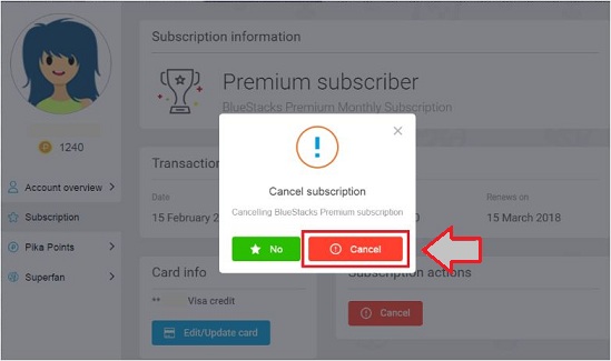 Cancel BlueStacks Subscription Plan