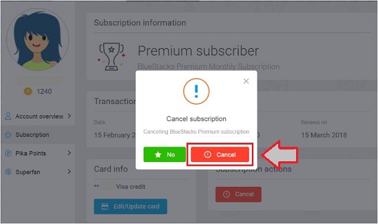 Cancel BlueStacks Subscription Plan